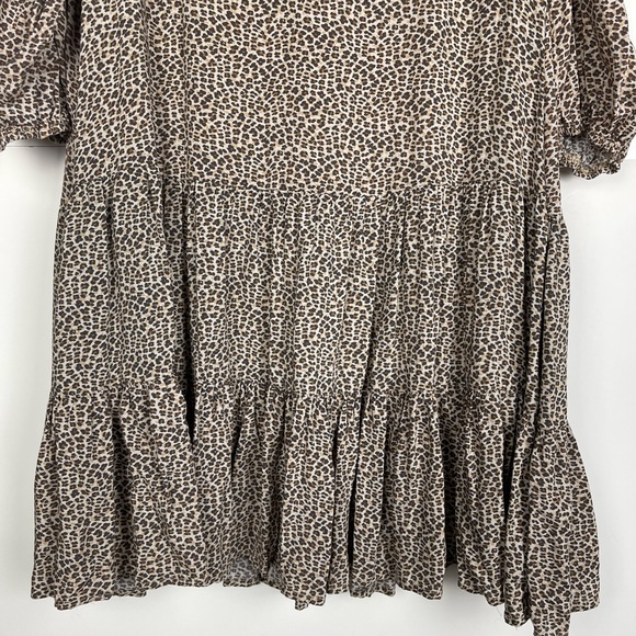 VICI Cheetah Prints 100%Rayon Mini Dress /Longline Tunic Dress 3/4Sleeve… - Picture 6 of 12